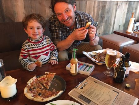 James with dad, Simon Edwards